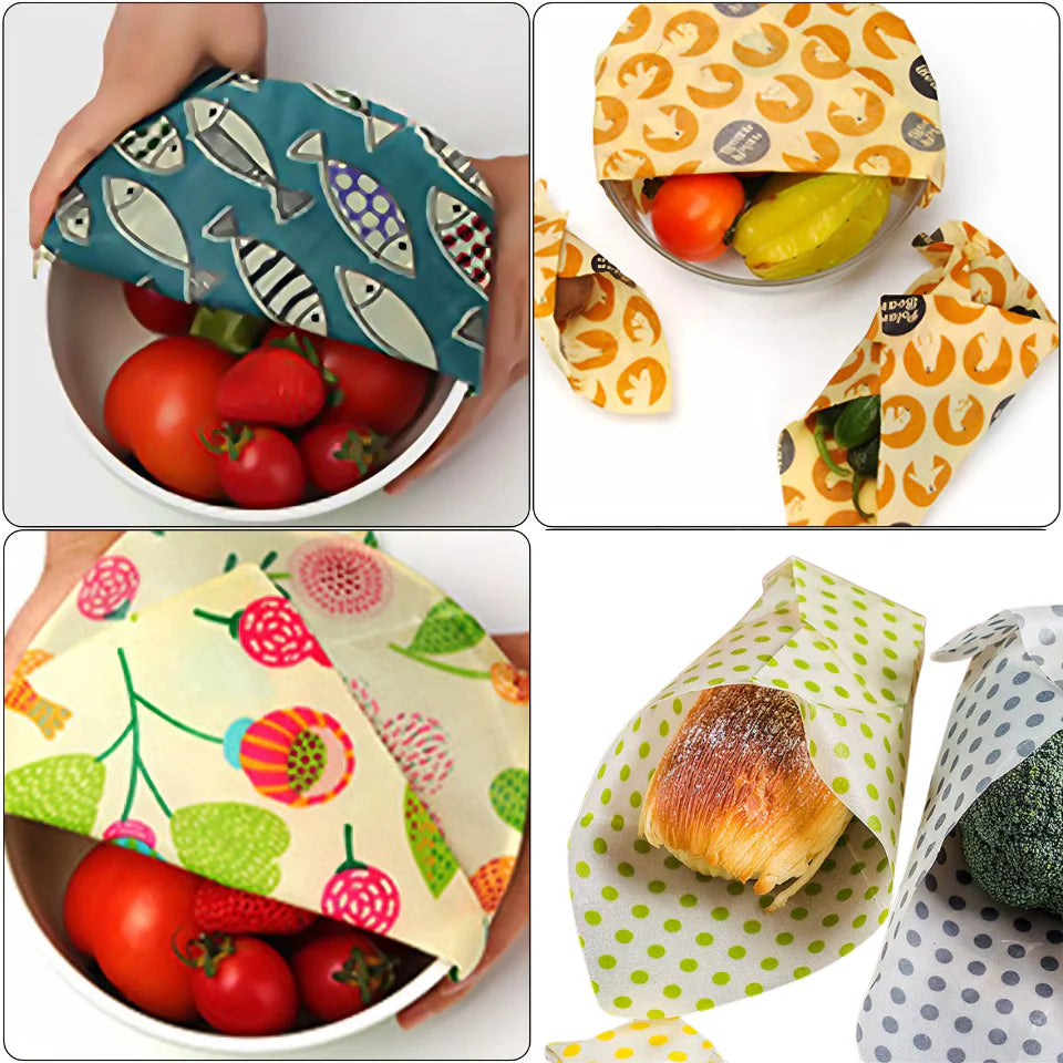 Emballage alimentaire Beeswax – Réutilisable (lot de 3)