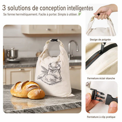Sac à pain en cire d'abeille écologique – 100 % coton