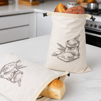 Sac à pain en cire d'abeille écologique – 100 % coton