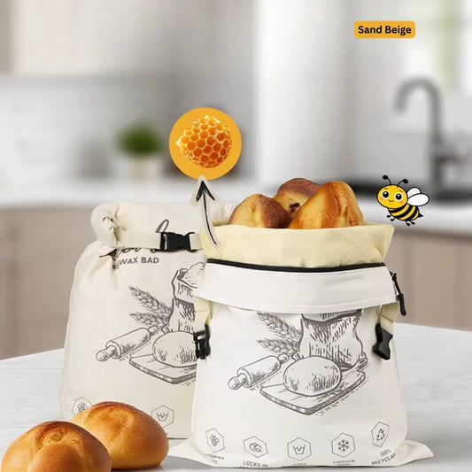 Sac à pain en cire d'abeille écologique – 100 % coton