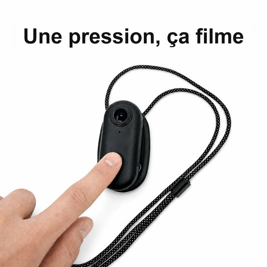 Klipsa PRO portée en collier, une pression pour filmer